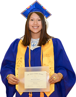 Girl showing diploma